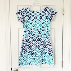 HATLEY dress size M blue white mini shortsleeve